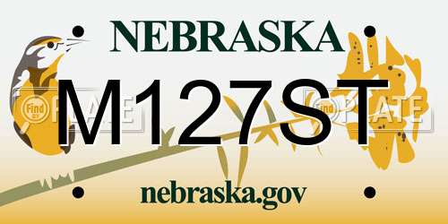 M127ST Nebraska License Plate