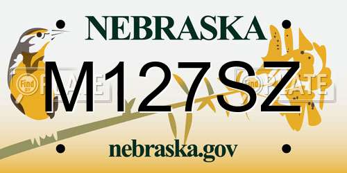 M127SZ Nebraska License Plate