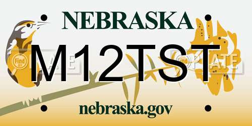 M12TST Nebraska License Plate