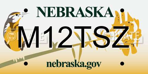 M12TSZ Nebraska License Plate
