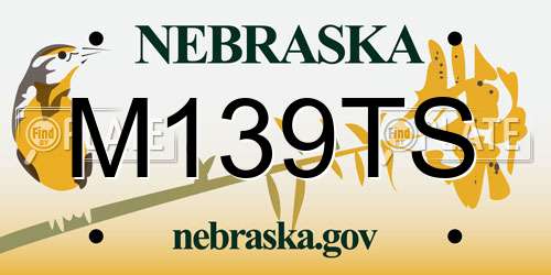 M139TS Nebraska License Plate
