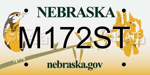 M172ST Nebraska License Plate