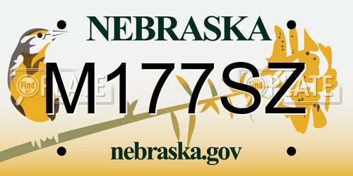 M177SZ Nebraska License Plate