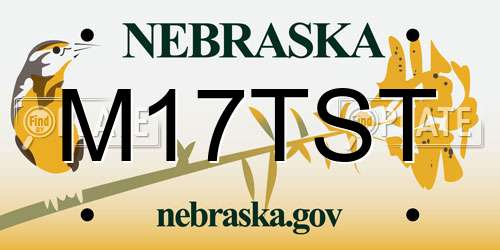 M17TST Nebraska License Plate