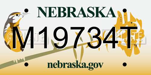 M19734T Nebraska License Plate