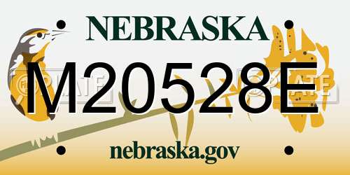 M20528E Nebraska License Plate