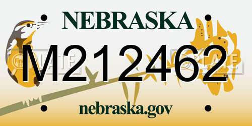 M212462 Nebraska License Plate