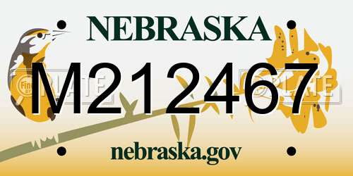 M212467 Nebraska License Plate