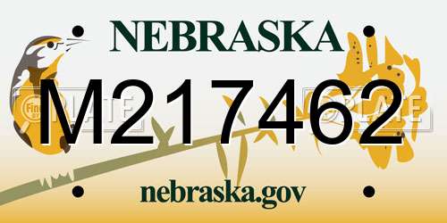 M217462 Nebraska License Plate