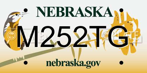 M252TG Nebraska License Plate