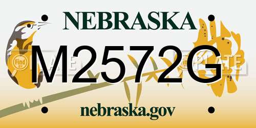M2572G Nebraska License Plate