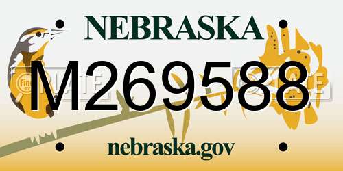 M269588 Nebraska License Plate