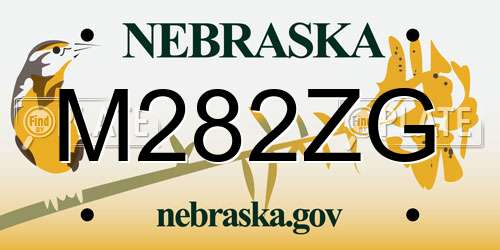 M282ZG Nebraska License Plate