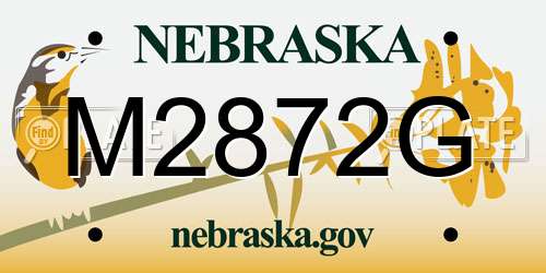 M2872G Nebraska License Plate
