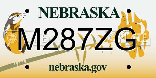M287ZG Nebraska License Plate