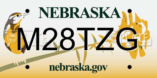 M28TZG Nebraska License Plate