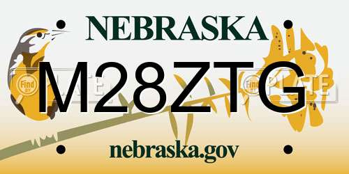 M28ZTG Nebraska License Plate