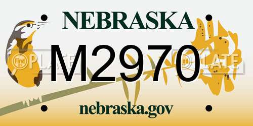 M2970 Nebraska License Plate