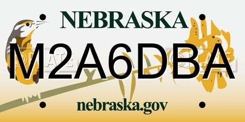 M2A6DBA Nebraska License Plate