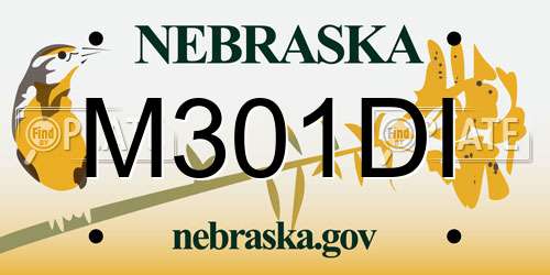 M301DI Nebraska License Plate