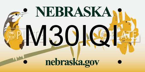 M30IQI Nebraska License Plate