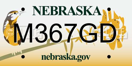 M367GD Nebraska License Plate
