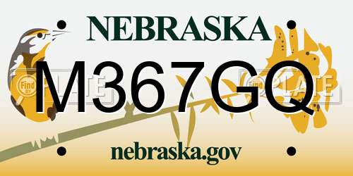 M367GQ Nebraska License Plate