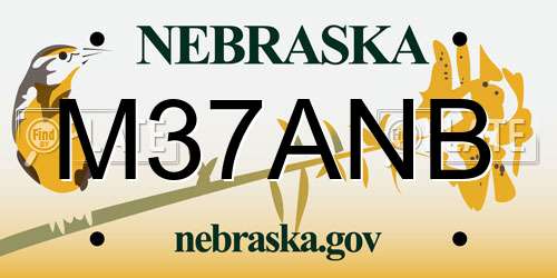 M37ANB Nebraska License Plate
