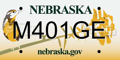 M401GE Nebraska License Plate