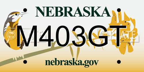 M403GT Nebraska License Plate