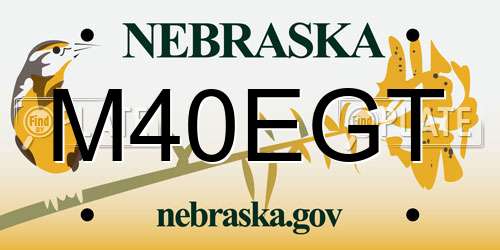 M40EGT Nebraska License Plate