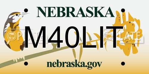 M40LIT Nebraska License Plate