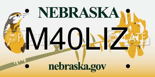 M40LIZ Nebraska License Plate