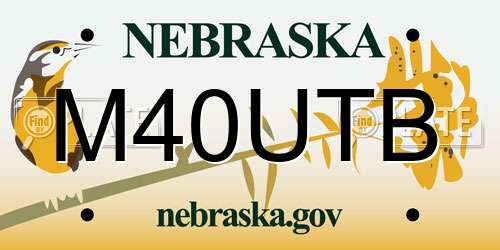 M40UTB Nebraska License Plate
