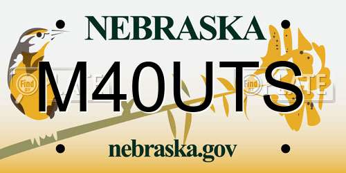 M40UTS Nebraska License Plate