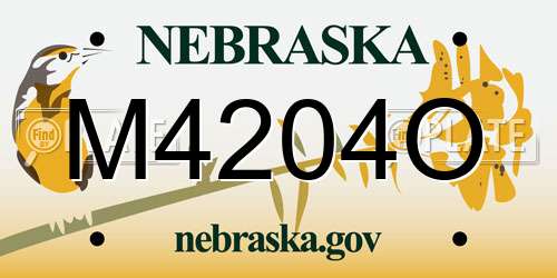 M4204O Nebraska License Plate