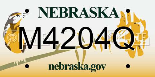 M4204Q Nebraska License Plate