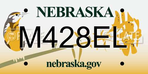M428EL Nebraska License Plate