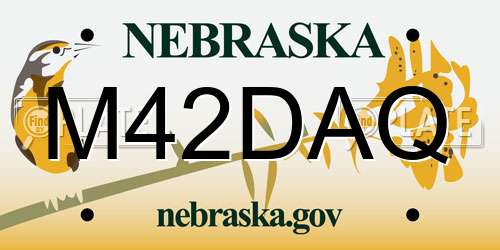 M42DAQ Nebraska License Plate