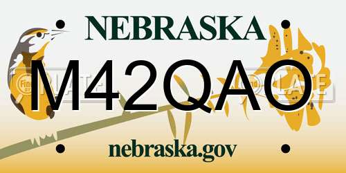 M42QAO Nebraska License Plate