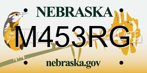 M453RG Nebraska License Plate