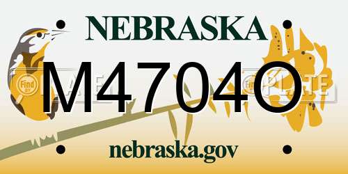 M4704O Nebraska License Plate