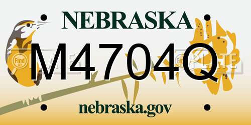 M4704Q Nebraska License Plate