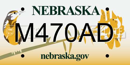 M470AD Nebraska License Plate