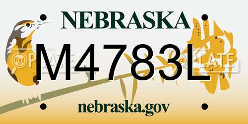 M4783L Nebraska License Plate