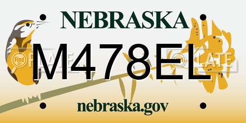 M478EL Nebraska License Plate
