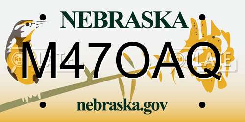 M47OAQ Nebraska License Plate