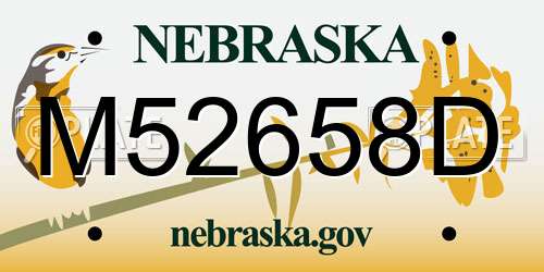 M52658D Nebraska License Plate