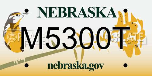M5300T Nebraska License Plate