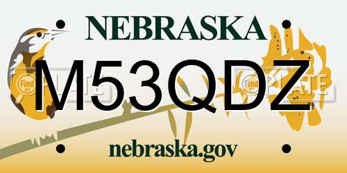 M53QDZ Nebraska License Plate